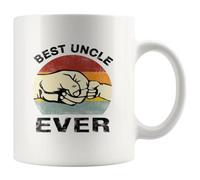 Panvola Taza de café de cerámica con texto en inglés "Best Uncle Ever From Niece Nephew Brother Sister Family Fathers Day For New Uncles Guncles Funcles Tio Barbudo Uncle" Cool Funny Drinkware Cup
