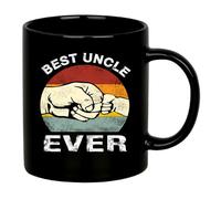 Panvola Taza de café de cerámica con texto en inglés "Best Uncle Ever From Niece Nephew Brother Sister Family Fathers Day For New Uncles Guncles Funcles Tio Bearded Uncle Cool Funny Drinkware Cup