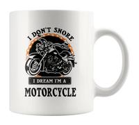 Panvola Taza de café de cerámica con texto en inglés "I Don't Snore I Dream I'm A Motorcycle Biker Rider Motor Bike Lover For Dad Uncle Brother Father's Day (11 oz)