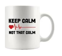 Panvola Taza de café de cerámica con texto en inglés "Keep Calm Not That Calm Nurse Gifts Doctor" EMT - Taza de café de cerámica de 325 ml
