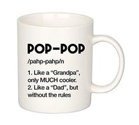 Panvola Taza de café Pop Pop Definition de 325 ml, regalo para el día del padre, regalo para abuelo, abuelo, nieto, taza de cerámica, color blanco