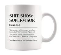 Panvola Taza de cerámica con texto en inglés "S Show Supervisor", regalo para colegas, jefe sarcástico, gerente, líder, divertido, taza de cerámica, 325 ml, color blanco, 325 ml