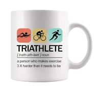 Panvola Taza de cerámica con texto en inglés "Triathlete Definition", regalo para atleta, nadador, ciclista, corredor, jugador deportivo, 325 ml, color blanco