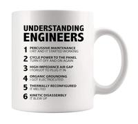 Panvola Taza de cerámica con texto en inglés "Understanding Engineers" - Divertidos regalos de ingeniero, estudiante, profesor, ingeniero, papá, novio, hermano, marido, compañero de trabajo de esposa