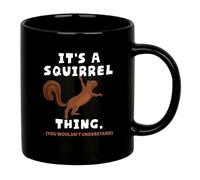 Panvola Taza de cerámica It's A Squirrel Thing para amantes de las ardillas, regalos de otoño para esposa, novia, hermana, de marido, hermano, novio, papá, mamá, taza de cerámica (negro, 11 onzas)