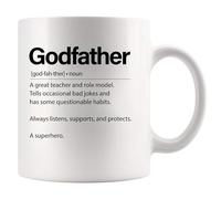 Panvola Taza de definición de padrino, regalo de ahijado ahijado para bautizo, taza de cerámica de 325 ml, color blanco, 325 ml