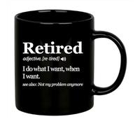Panvola Taza de definición jubilada I Do What I Want When I Want Retirement Mug Not My Problem Anymore Going Away Regalo para Boss Coworker Tazas de café de cerámica de 11 onzas Negro Novedad