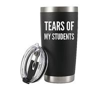 Panvola 'Tears Of My Students ' Vaso aislado al vacío, regalos para profesores de estudiante, divertido profesor universitario, taza de viaje para agradecimiento de graduación (20 oz, negro)