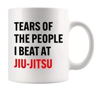 Panvola Tears Of The People I Beat At Jiu-Jitsu - Taza de cerámica divertida y sarcástica para entrenador de Jiujitsu (blanco, 325 ml)