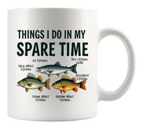Panvola Things I Do In My Spare Time Fishing Funny Fishing Taza de pesca de 325 ml, color blanco