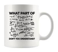 Panvola 'What Part Of Don't You Understand ' Taza de café de ingeniero, 11 oz, divertida, sarcástica, profesor de matemáticas, estudiante, novedad, taza de cerámica blanca (11 oz)