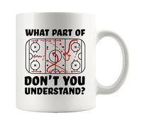 Panvola What Part of Don't You Understand - Taza de regalo deportiva de hockey de 325 ml, color blanco
