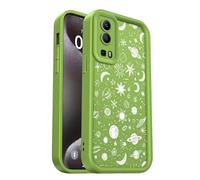 PanXCase Funda para Vivo Y52 5G / Vivo Y72 5G - Carcasa Silicona Delgada Suave Ligera Elegante Diseño, Protección Cámara Antichoque Antiarañazos Cover (Green,Planets)