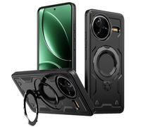 PanXCase Funda para Xiaomi Poco F7 Pro - Carcasa Armor 360° Soporte Anillo Metálico Magnética Protección Militar Antigolpes Resistente Case (Black)