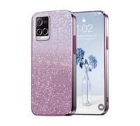 PanXCase Funda Purpurina para Vivo Y21 / Y33S 4G / Y21S - Carcasa Transparente Glitter Mujer, Diseño Elegante Brillante Femenina Ultra Delgado Antigolpes Cover (Rosa)