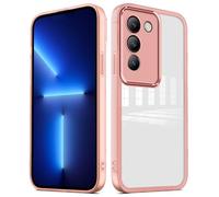 PanXCase Funda Transparente para Vivo V40 SE - Carcasa Clear con Lens Protector Delgada Suave Protección Cámara Antichoque Antiarañazos Cover (Rosa)