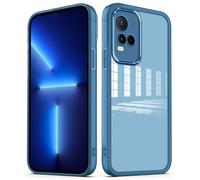 PanXCase Funda Transparente para Vivo Y21 / Vivo Y21S / Vivo Y33S - Carcasa Clear con Lens Protector Delgada Suave Protección Cámara Antichoque Antiarañazos Cover (Azul)