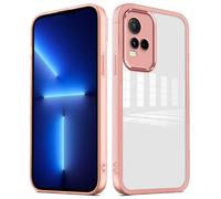 PanXCase Funda Transparente para Vivo Y21 / Vivo Y21S / Vivo Y33S - Carcasa Clear con Lens Protector Delgada Suave Protección Cámara Antichoque Antiarañazos Cover (Rosa)