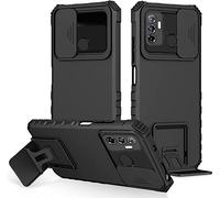 PANXIYUE Funda para OPPO A53 / OPPO A53S, Carcasa Protección Deslizante para la Cámara, con 360 Grados Full Body Anti-Shock Anti-arañazos Case Protector Bumper Silicona y Armor Soporte Carcasa, Negro