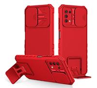PANXIYUE Funda para OPPO Find X3 Lite, Carcasa Protección Deslizante para la Cámara, con 360 Grados Full Body Anti-Shock Anti-arañazos Case Protector Bumper Silicona y Armor Soporte Carcasa, Rojo