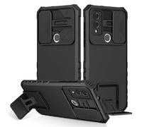 PANXIYUE Funda para Samsung Galaxy A10/M10, Carcasa Protección Deslizante para la Cámara, con 360 Grados Full Body Anti-Shock Anti-arañazos Protector Bumper Silicona y Armor Soporte, Negro
