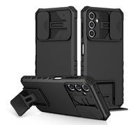 PANXIYUE Funda para Samsung Galaxy A14 4G/5G, Carcasa Protección Deslizante para la Cámara, con 360 Grados Full Body Anti-Shock Anti-arañazos Protector Bumper Silicona y Armor Soporte, Negro