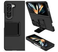 PANXIYUE Funda para Samsung Galaxy Z Fold 5/Fold5, Carcasa Protección Deslizante para la Cámara, con 360 Grados Full Body Anti-Shock Anti-arañazos Protector Bumper Silicona y Armor Soporte, Negro