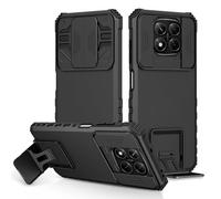 PANXIYUE Funda para Xiaomi Poco X7 5G, Carcasa Protección Deslizante para la Cámara, con 360 Grados Full Body Anti-Shock Anti-arañazos Case Protector Bumper Silicona y Armor Soporte Carcasa, Negro