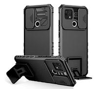 PANXIYUE Funda Realme C21 / C21Y / C25Y, Carcasa Protección Deslizante para la Cámara, con 360 Grados Full Body Anti-Shock Anti-arañazos Case Protector Bumper Silicona y Armor Soporte Carcasa, Negro