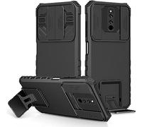 PANXIYUE Funda Xiaomi Redmi 8 / 8A, Carcasa Protección Deslizante para la Cámara, con 360 Grados Full Body Anti-Shock Anti-arañazos Case Protector Bumper Silicona y Armor Soporte Carcasa, Negro