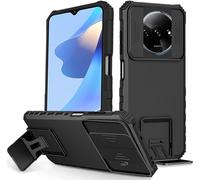 PANXIYUE Funda Xiaomi redmi A3, Carcasa Protección Deslizante para la Cámara, con 360 Grados Full Body Anti-Shock Case Protector Bumper Silicona y Armor Soporte Carcasa, Negro