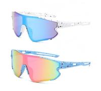 PANYI 2PCS Gafas Deportivas Gafas de Ciclismo Gafas de Ciclismo Polarizadas A Prueba de Viento Y Arena Adecuado para Actividades como Ciclismo Ciclismo de Carretera y Pesca