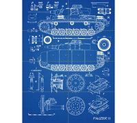 Panzer III 3 German Medium Tank Blueprint Plan XL Giant Panel Poster (8 Sections) alemn Tanque Azul Pster