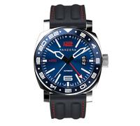 Panzera Aquamarine 45G Mecánico Automático Acero Azul Negro Zafiro Fecha Silicona GMT Reloj Hombre