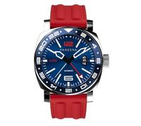 Panzera Aquamarine 45G Mecánico Automático Acero Rojo Negro Zafiro Fecha Silicona GMT Reloj Hombre