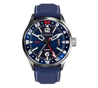 Panzera Flieger 45G Mecánico Automático Acero Azul Silicona Zafiro Fecha Reloj Hombre, Negro