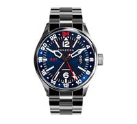 Panzera Flieger 45G Mecánico Automático Acero Azul Zafiro Fecha Reloj Hombre