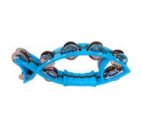 Panzereta de doble fila en forma de pez, instrumentos de percusión de mano de media luna y pandereta, regalo para adultos y niños