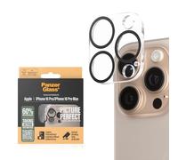 PanzerGlass Picture Perfect - Protector de lente de cámara para Apple iPhone 16 Pro / 16 Pro Max 2024, vidrio de ultra alta claridad, cobertura completa con protección de placa, antiarañazos,