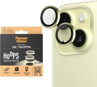 PanzerGlass™ Protector de lente de cámara Hoops para Apple iPhone 15 | 15 Plus - protección con estilo, vidrio a prueba de golpes, amarillo