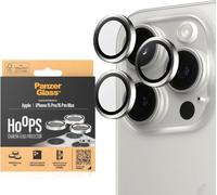 PanzerGlass™ Protector de lente de cámara Hoops para Apple iPhone 15 Pro | Pro Max - protección con estilo, vidrio a prueba de golpes, blanco