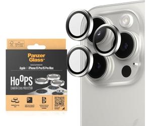 PanzerGlass™ Protector de lente de cámara Hoops para Apple iPhone 15 Pro | Pro Max - protección con estilo, vidrio a prueba de golpes, blanco