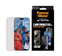 PanzerGlass Protector de pantalla de cristal templado para iPhone 17 Pro Max de 6,9 pulgadas, filtro de privacidad, antibluelight, protección contra caídas y arañazos, FastFit IN-A-BOX fácil de