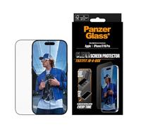 PanzerGlass - Protector de pantalla para iPhone 17/16 Pro de 6,3" (cristal templado ultra ancho, anticaídas y arañazos, antihuellas)