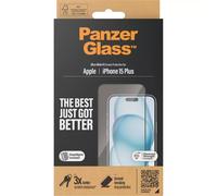 PanzerGlass Protector Pantalla Para IPHONE 15 Más Ultra-Amplia Claro Marco Negro