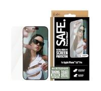 PanzerGlass SAFE CLEAR - Protector de pantalla para iPhone 16 Pro Max de 6.9 pulgadas 2024, vidrio templado de ajuste ultra ancho, protección contra caídas de borde a borde, resistente a los arañazos,