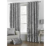 Paoletti 2 Verona-Cortinas con Ojales (Terciopelo, 46 x 72 cm, 117 x 183 cm), Color Plateado, Tela, 46 X 72 (117 X 183cm)