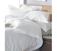 Paoletti 5-Star Hotel Quality Oxford Edredón Individual Set - 200 Hilos, Percal De Algodón Blanco - Lavable A Máquina