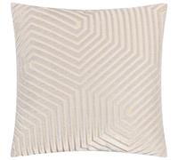 Paoletti Cojín Evoke de Terciopelo y poliéster Relleno: Lujoso cojín Cuadrado Decorativo con Estampado de chevrones y Relleno (Color ostra - 45x45cm)