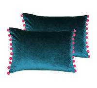 Paoletti Cojines llenos de Plumas de Paquete de Dos gemelas, Teal/Berry, 35 x 50cm, 2